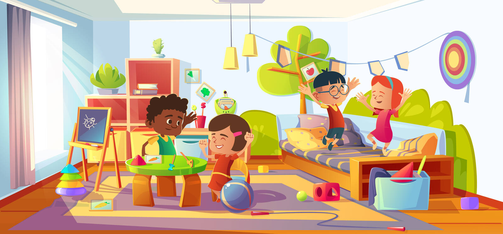 Enfants en activité dans une structure d'accueil